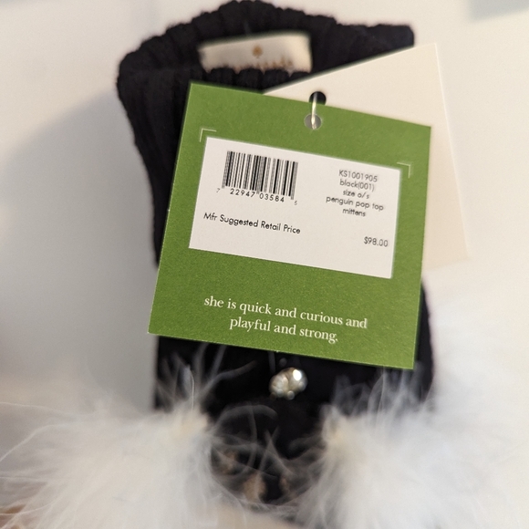 Kate Spade Penguin Pop Top Mittens - Picture 3 of 3